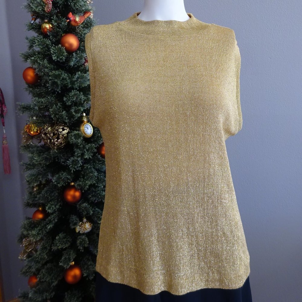 Retro '90s Gold Lurex Top, Wmns Lg